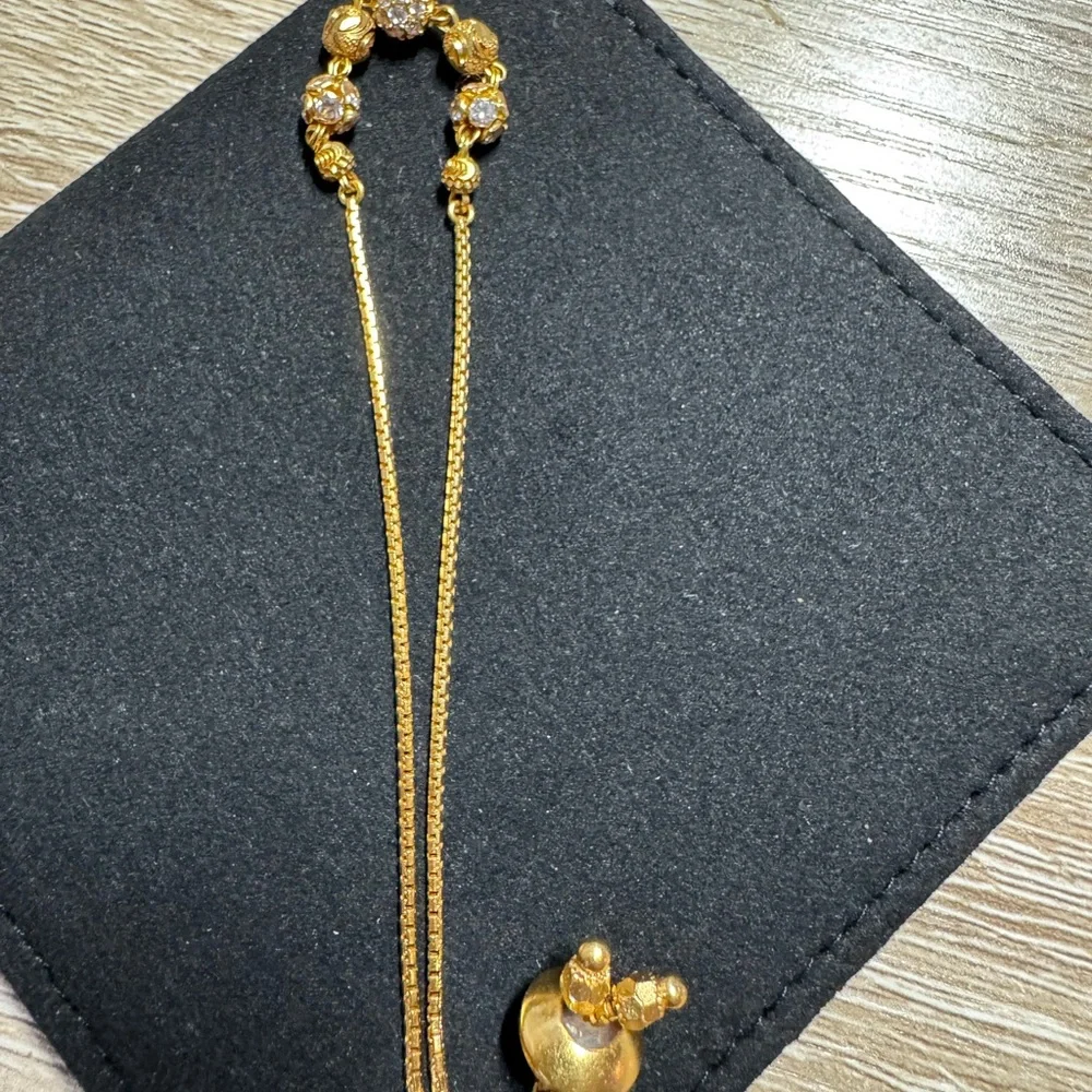 22K Solid Gold Adjustable Bracelet Double Chain Beaded Design ! ✨ - Picture 6 of 6